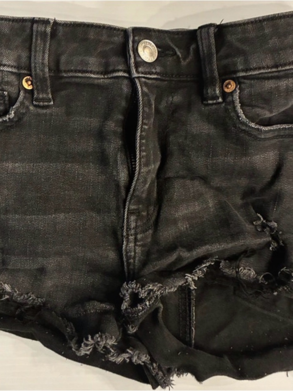 American Eagle 00 Women’s Black Distressed Denim Shorts